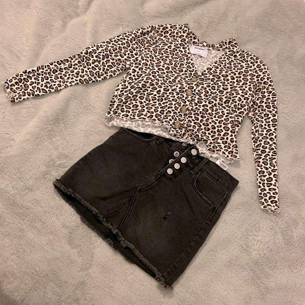 OLD NAVY girls jeans skirt outfit